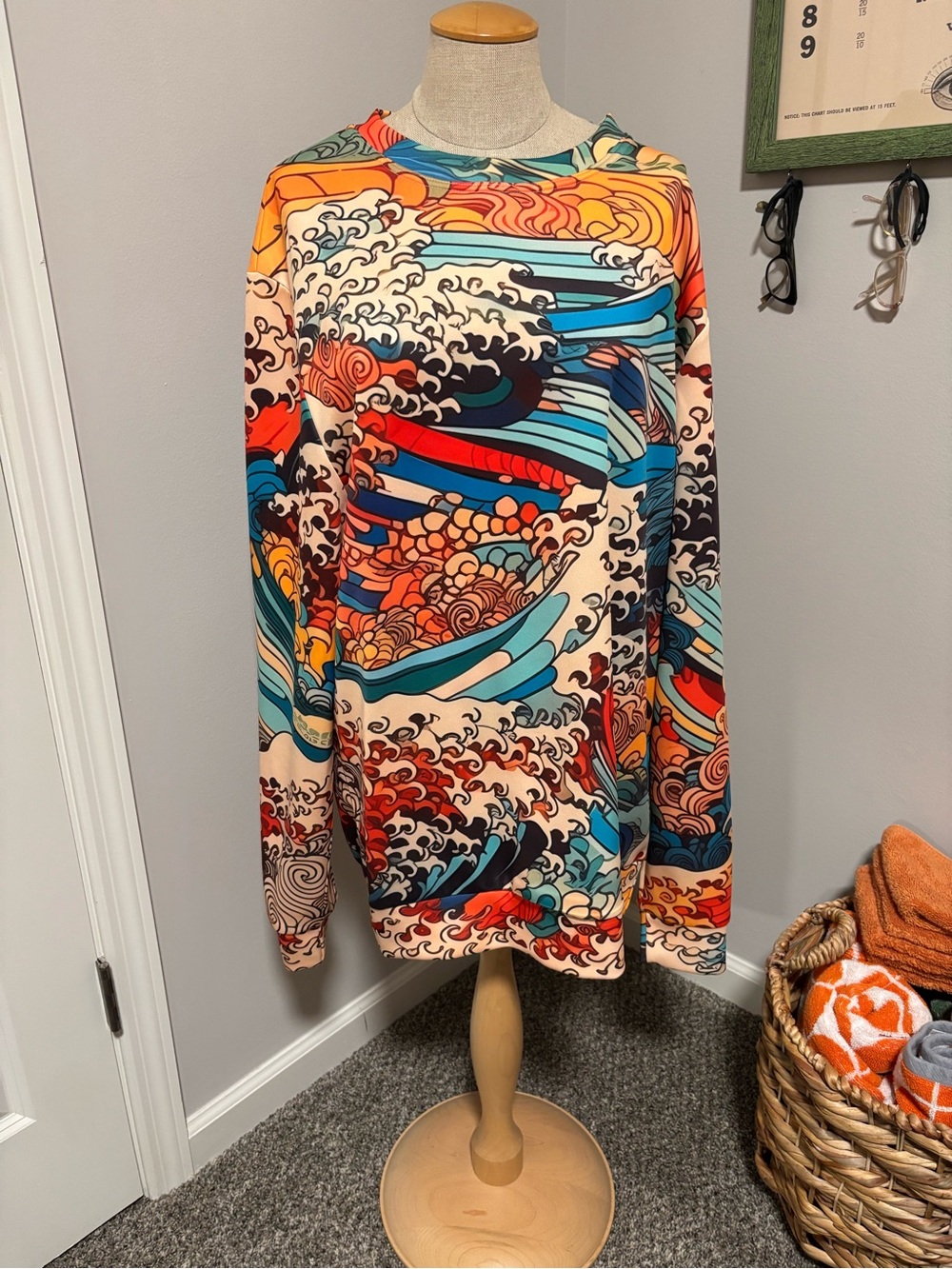 Asian inspired colorful long sleeve tee